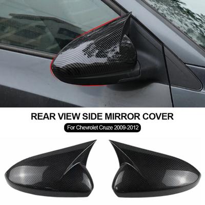 2PCS Car Rearview Mirror Cover for Chevrolet Cruze 2009-2014 Side Wing Rear View Mirror Covers Trim with OX Horn Car Styling
