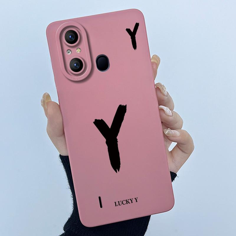 ITEL A58 A58 Pro A49 A49 LTE Telefon Kılıfı Mat Şanslı Baş Harf Yumuşak Silikon Kapak ITELA58PRO A 49 A661L Kılıfı İçin
