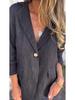 2024 Early Autumn Women's Plus Size Loose Cotton Linen Blazer with Notch Lapel Buttons