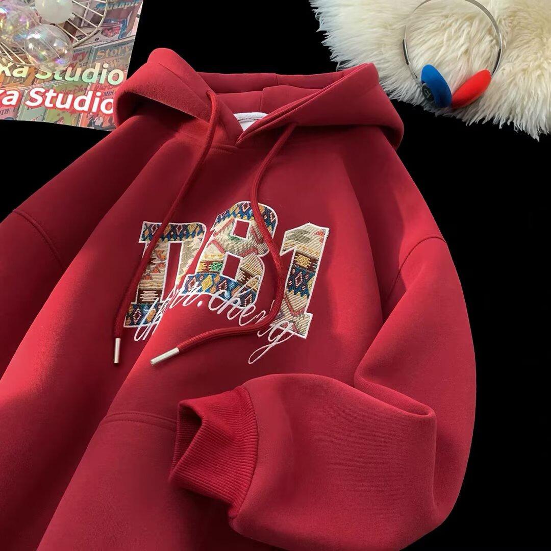 

Men s Heavyweight Ethnic Style Hoodie with Hood - Trendy Autumn/Winter Streetwear for Couples 4XL