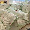 A-Class 100% Cotton Waffle Weave Bedding Set Dorm Bed Sheets Pillowcases