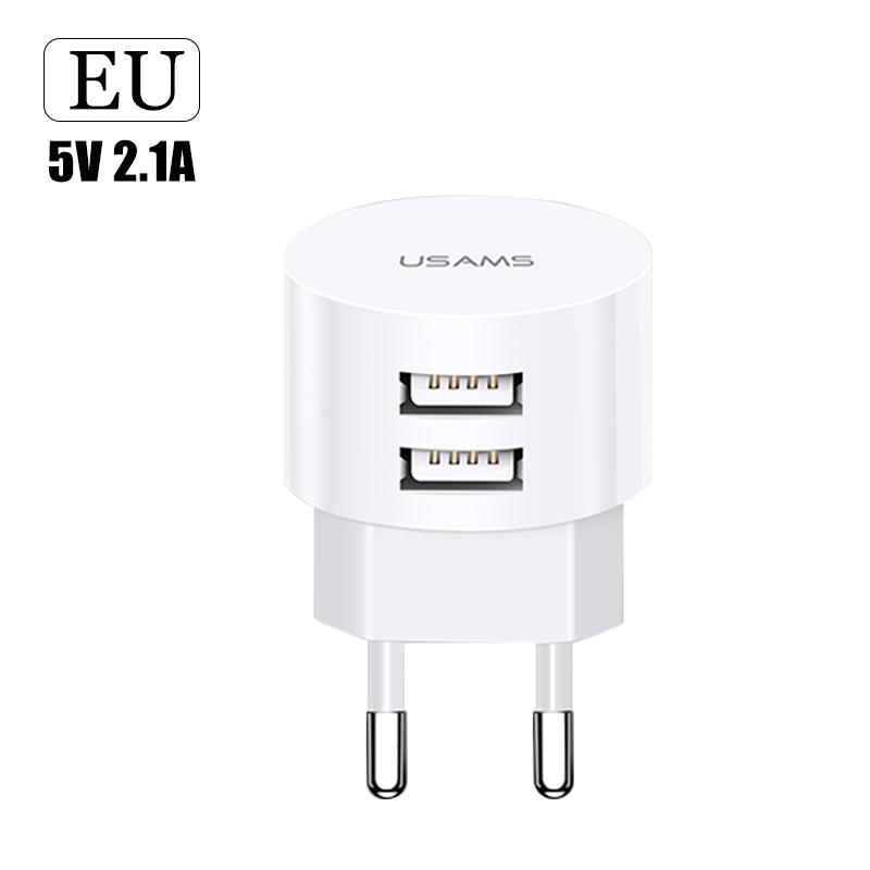 

5V 2.1A Подвійний USB Зарядний пристрій EU US UK Вилка Швидка зарядка Мережевий зарядний пристрій Зарядка мобільного телефону Міні-адаптер Дорожній зарядний пристрій Для телефону EU