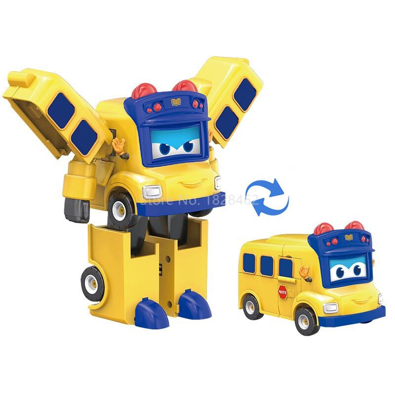 

Toys Vehicle ABS Gogo Bus Transformation 3 Changeable Face Expression Action Figures Deformation Ambulance/Police/Fireman Slide