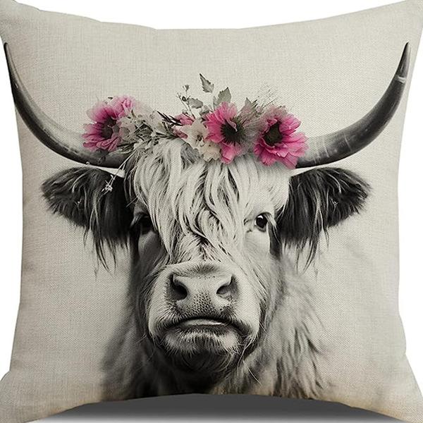 New Creative Cartoon Farmhouse Cow Animal Pillow Case Home Decoration Living Room Car Cushion