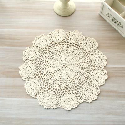 New Round Hand Crocheted Doily Vintage Cotton Crochet Table Place Mat Wedding Napkins Cloth Lace Placemats Decorative
