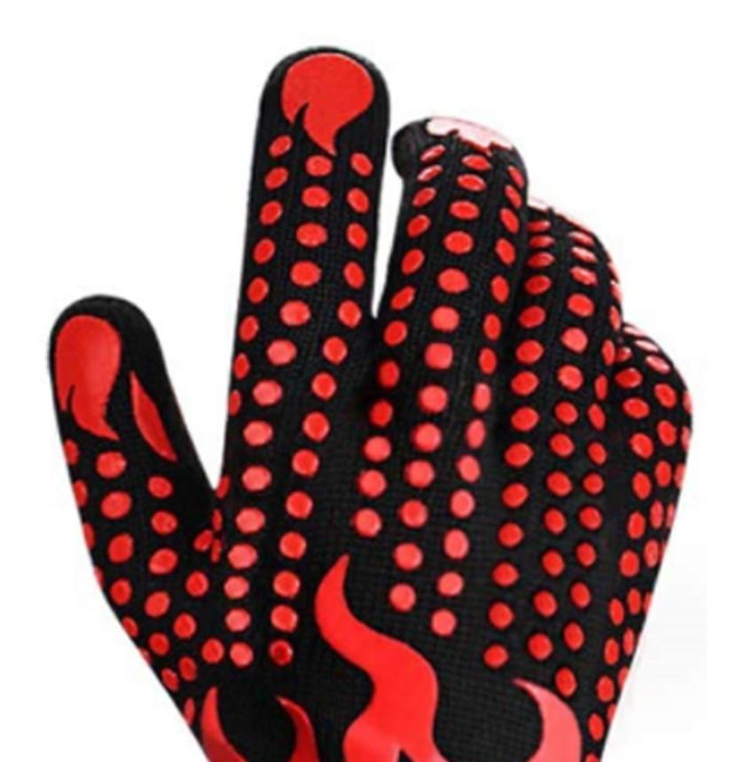 BBQ Gloves 1472 Fahrenheit  Heat Resistant Grilling Gloves Nonslip Silicone for Barbecue Cooking Baking