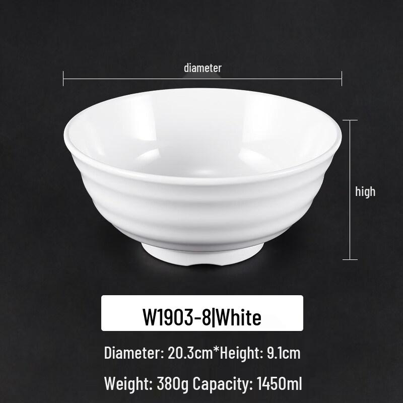 

Sweet Elegant White Melamine Noodle Bowl