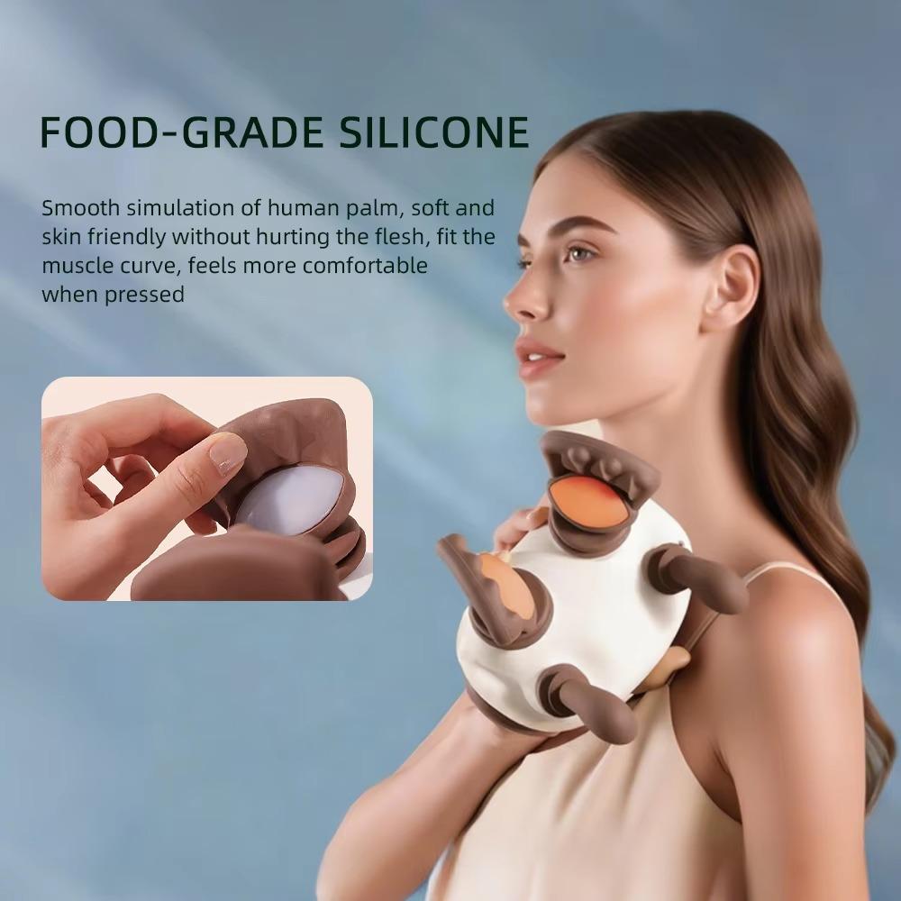 Bionic Hand Heated Neck Massager 4D Kneading Massage Pillow Shoulder Massager  Waist Massage