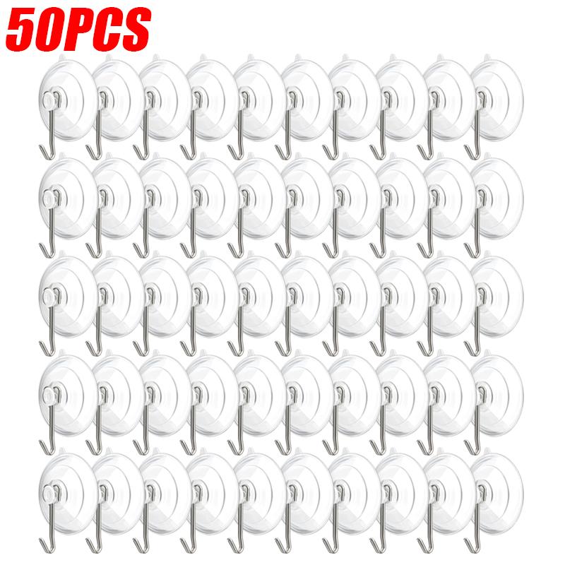 Clear PVC Suction Cup Hook Keys Towel Hanging Hanger Bathroom Kitchen Self-adhesive Wall Hooks Holder for Glass Window Decor