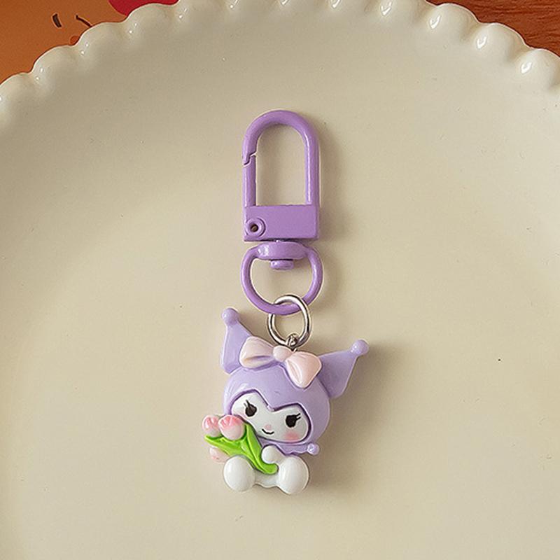 

Милый креативный брелок в виде тюльпана с животными, милый мультяшный кулон в стиле аниме, изысканный рюкзак, подвесные украшения, аксессуары, подарки