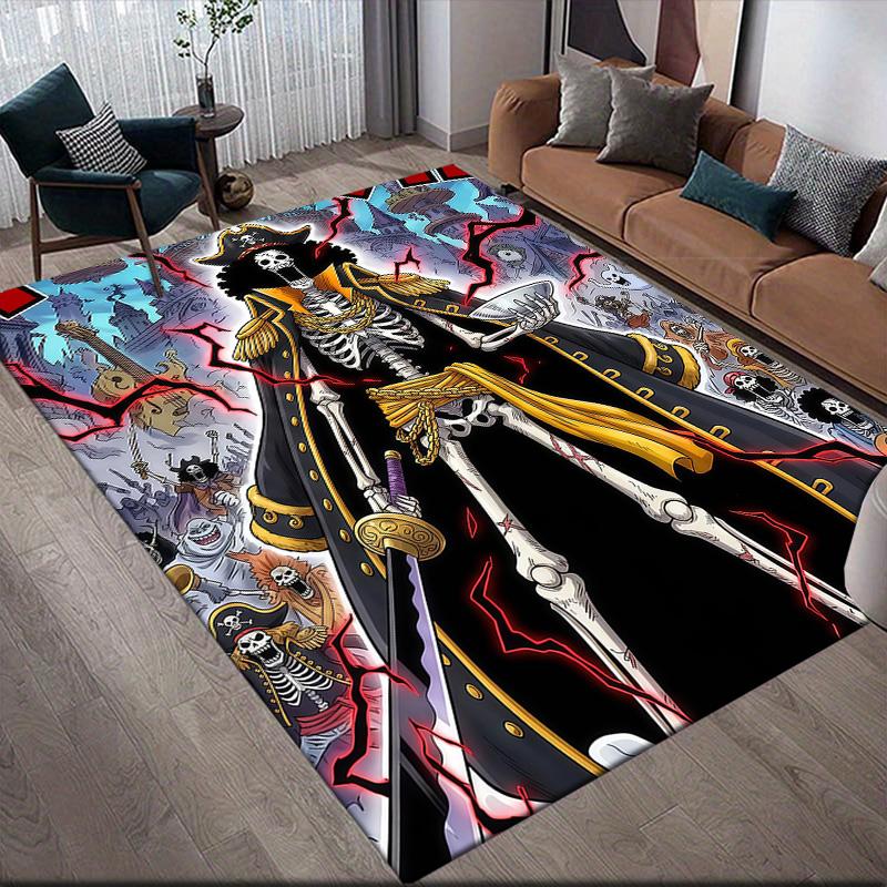 

One Piece Brook Theme Anti-Slip Floor Mat, Rectangular Carpet for Living Room, Sofa & Game Area 60x90cm