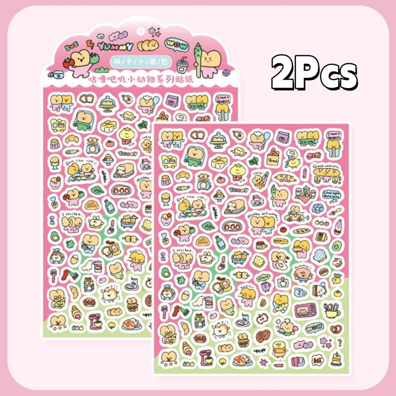2/3Pcs Cartoon Cute Retro Mini Animal Stickers Handbook Notebook Planner Diary Series Decorative Memo Paper Cutting Film Decals