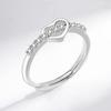 Copper Simple Heart Inlaid Zircon Ring Fashionable Personality Versatile Daily Jewelry