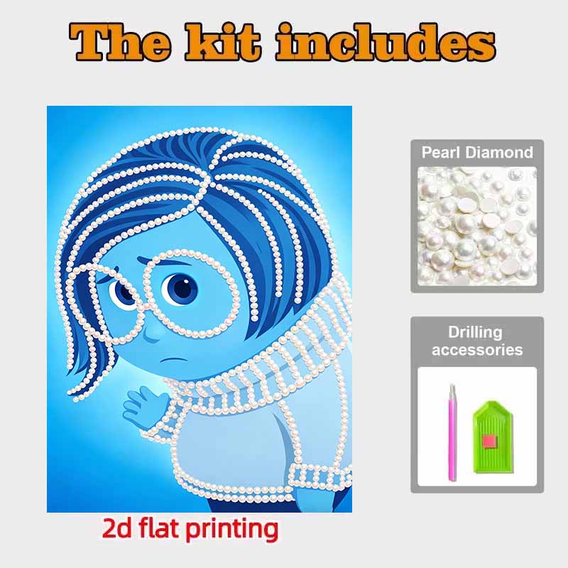 Disney Pearl Painting Pearl Aesthetic Inside Out Suitable for Beginners and Adults, DIY Pearl Diamond Art Painting Kit for Home Wall Decor Gifts