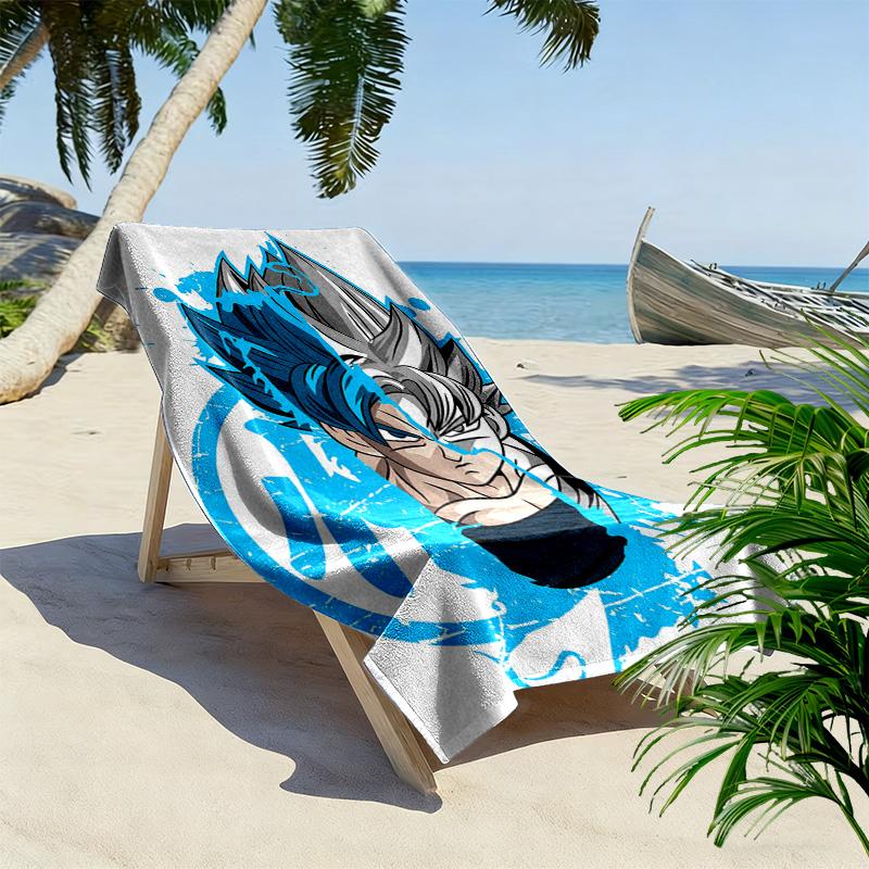 Dragon Ball Super Print Beach Towel, Large Soft Quick Dry Towel for Beach Camping Swimming