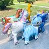 4D Dinosaur Dog Cat Standing Foil Balloons Animals Walking Balloon with Wheel for Kids Birthday Party Decoration Baby Shower