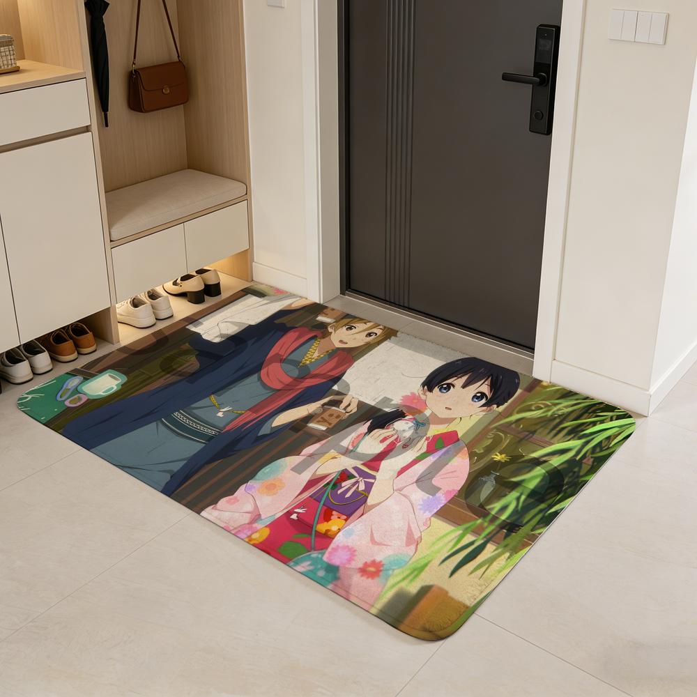 movie T-Tamako Love Story Floor Mat Flannel Door Mat Non-Slip Absorbent Washable Indoor Home Rug