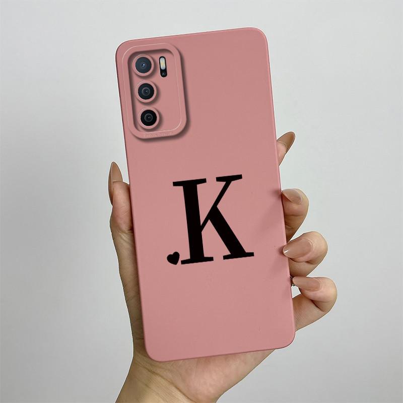 Phone Case For OPPO A54s Case oppo A16 A16S CPH2269 CPH2271 Cute Letters Square Liquid Silicone Soft Shockproof Back Cover Funda