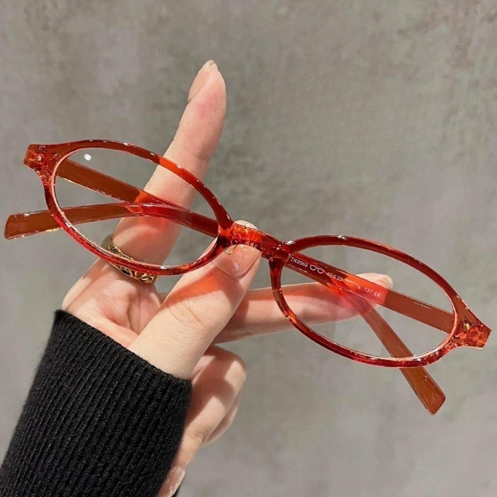 Retro Y2K Ovale Rahmen Brille Tragbar Blaulichtfilter Damenbrille Cosplay Kleine Rahmen Brille