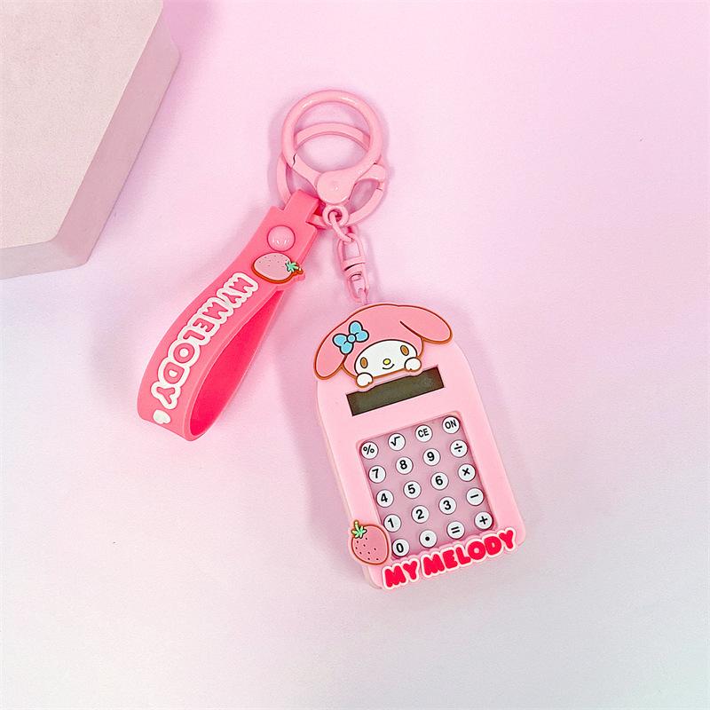 Animation  Key Chain  Kawaii Key Chain Kuromi Cinnamoroll Cute Calculator Decoration Students Christmas Present Toys
