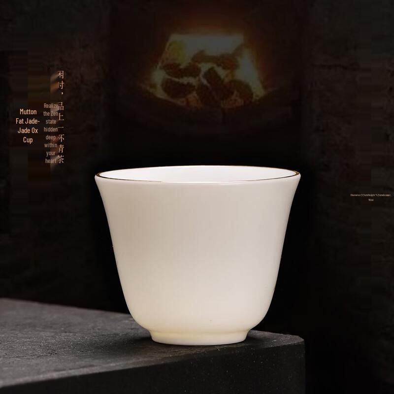 Shangqi Mutton-Fat Jade White Porcelain Teacup Set