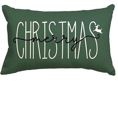 Color Life Merry Christmas Tree Hello Winter Green Pillowcase, Holiday Cushion Cover Sofa Decorative Lumbar Pillowcase