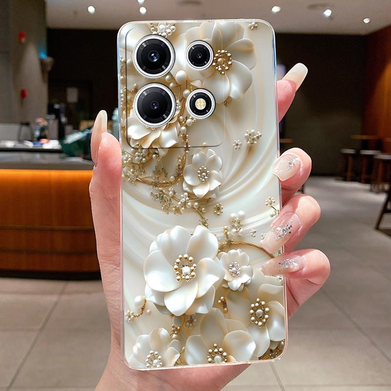 For Infinix Note 30 VIP Phone Case X6710 Clear Silicone Soft Cover For Infinix Note 30 VIP Fashion Flower Cases Note30 VIP Coque