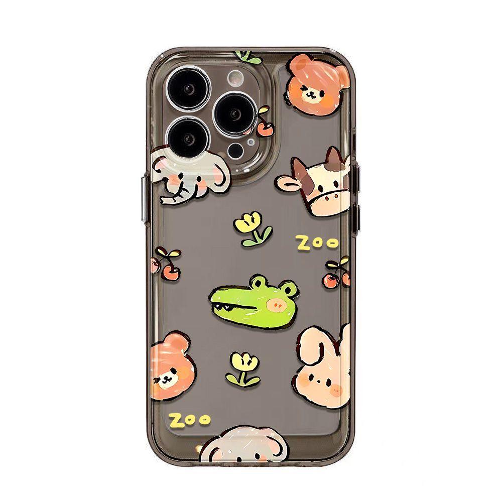 Cartoon Animal Avatar for iPhone17PorMax Mobile Phone Case Apple 14/15 Fine Hole 15 Transparent 12