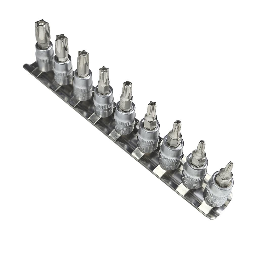 9pcs/set 5 Point Star Torx Screwdriver Bit Drive Socket Pentalobe TS10 TS15 TS20 TS25 TS27 TS30 TS40 TS45 TS50 Tools