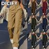 Dámské módní ležérní jednobarevné kalhoty a capri kalhoty DICFY