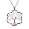Vintage Winding Tree Root Sunflower Tree Of Life Necklace Gravel Crystal Pendant Necklace N69