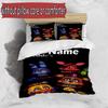 3pcs Duvet Cover Set (1*Duvet Cover + 2*Pillowcase, Without Core), Custom Name Five Nights At Freddy's Pattern Bedding Set, Home Bedroom Decor Gift