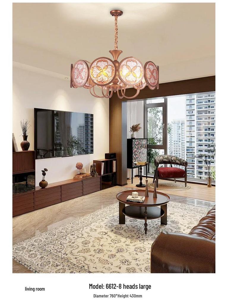 2025 French Retro Chinese Style Chandelier for Master Bedroom & American Study