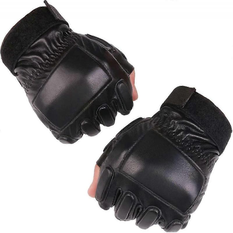 Fingerless Genuine Leather Men Gloves - Long Keeper Half Finger Driving Cycling Bike Motorcycle Outdoor Sport Gloves