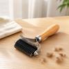 Dog Grooming Comb for Dog, Double-Purpose Metal Teeth Tool Wooden Handle Brush for Matted Furs, Daily Brushing, Loose Hair Cleanups and Bath Care