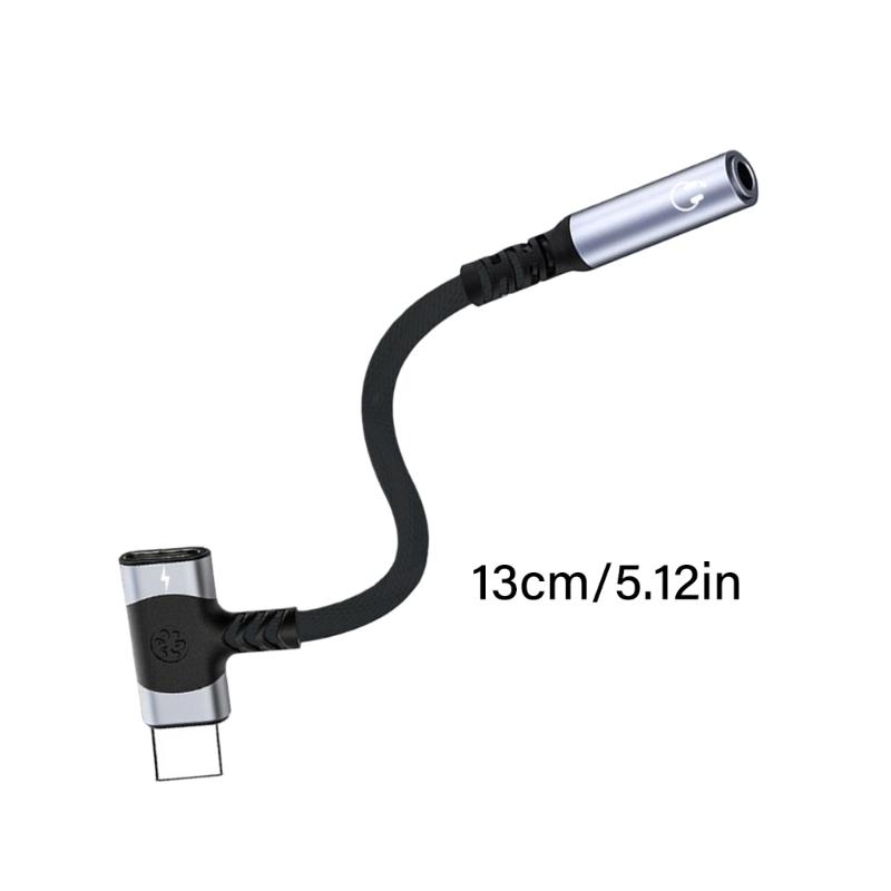 2 In 1 Type C To 3.5mm Extension Cable Fast Charging Portable for Headphone Mobile Phone Enhances Sound Output Quality