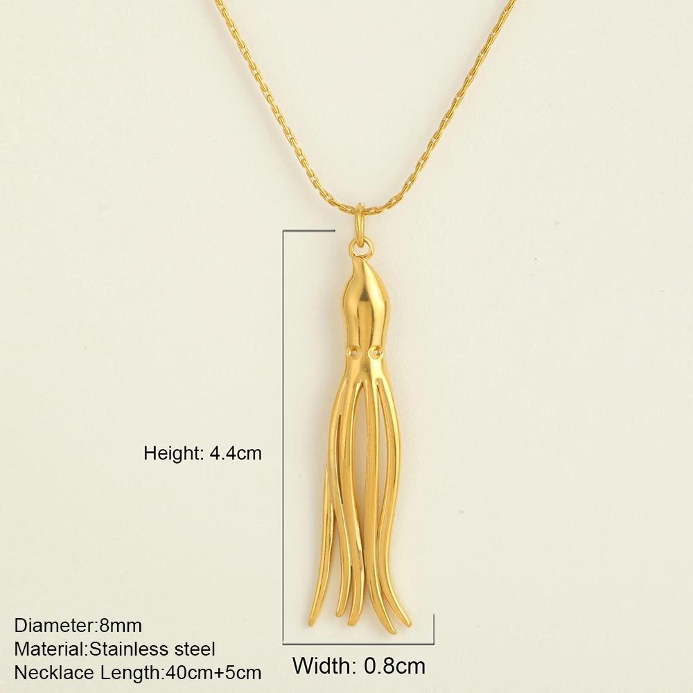 Ocean Series Guld Choker Rostfritt Stål Hänge Halsband för Kvinnor Snäcka Sjöstjärna Hängen Kvinnors Chunky Smycken Tillbehör