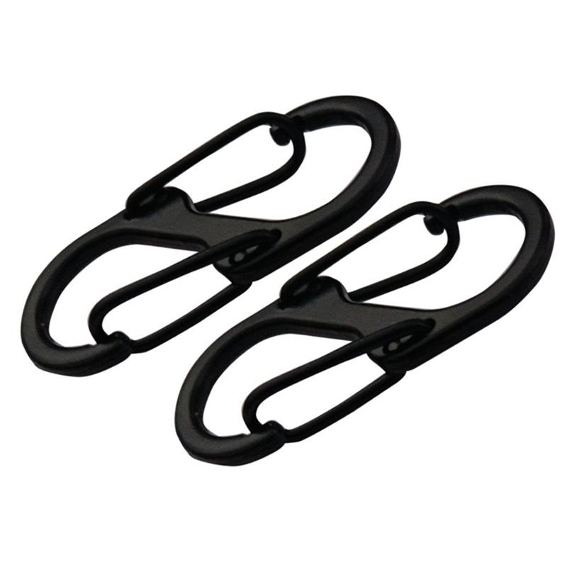 S-Shaped Double-Headed Carabiner for Backpack: High-Elasticity, Two-Way, Spring-Loaded Buckle
