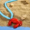 Bohemia Mode Pärlförsedd Krabba Halsband Röd Färg Emaljerad Krabba Hänge INS Personlig Smycke För Kvinnor Gåva Sommar Strand Bärande
