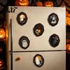 Dark Aesthetic Metal Cabinet Magnets Halloween Wooden Refrigerator Magnets, Vintage Gothic Oval Frame Fridge with Witch Indoor Theme Decorations Ghost