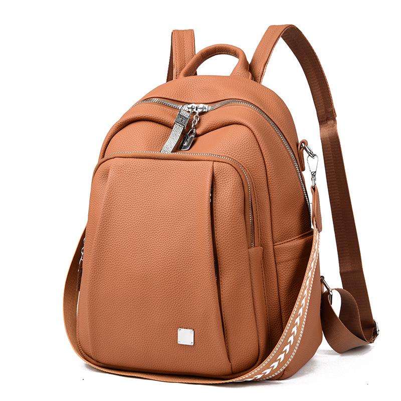 2024 New Women's Soft Leather Backpack: Versatile, Fashionable, Large Capacity Casual School and Travel Shoulder Bag