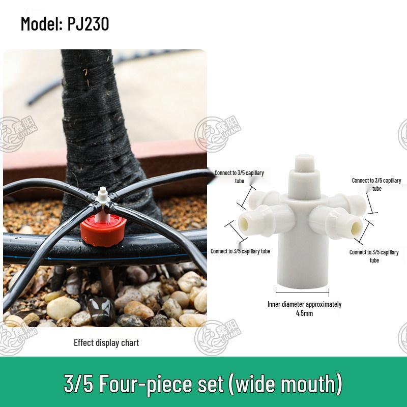 Capillary and Micro-Sprinkler Fittings: Single/Double Hooks, Tee, Straight Connector, Drip Stop, Mountain Bracket, Five-Way, Greenhouse.