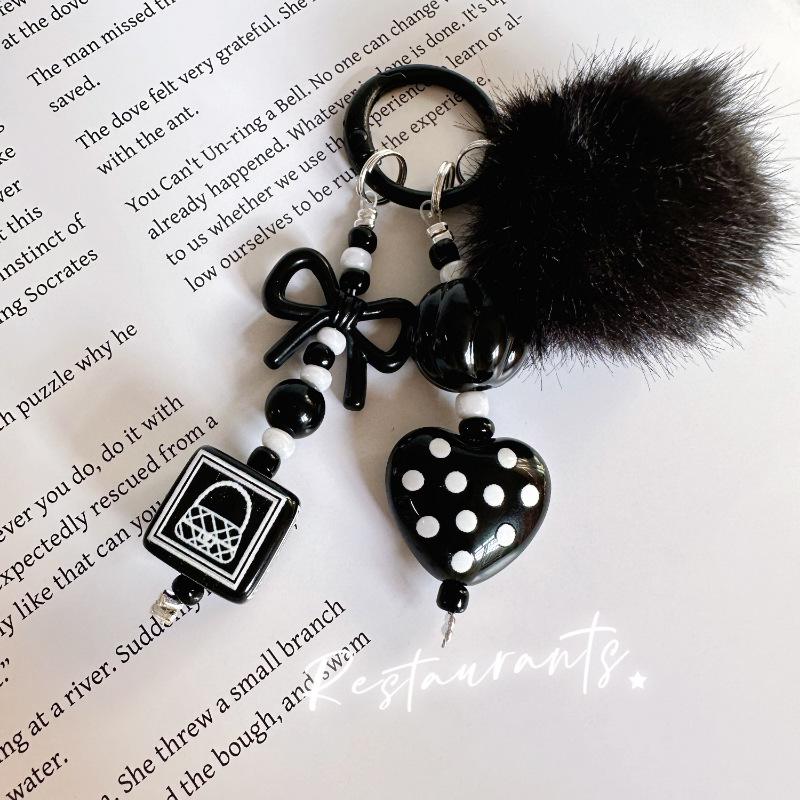 Pom-pom Beaded Phone Chain DIY Kit: Handmade Pendant Keychain Blind Box