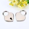 2PCS Silver Heart Shaped Padlock Heart Metal Construction Metal Padlock Small Size With Key Mini Padlock Luggage Lock