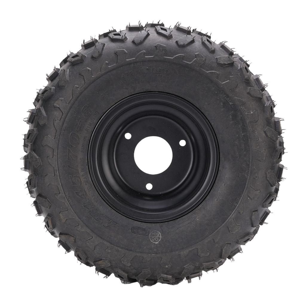 145 70 6 Däck 6 tums ATV UTV Terrängdäck med 3-hålsfälg för Go-kart Golfbil Trädgårdsklippare Svart