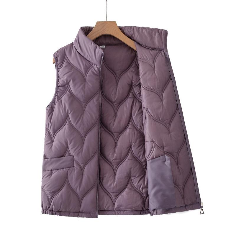 

Женский новый жилет с высоким воротником женский жилет большого размера зимний хлопковый жилет-куртка 6XL фиолетовый