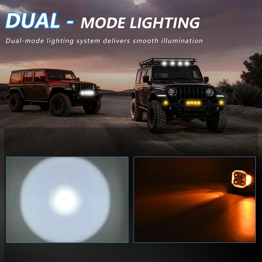 E8 1Pc 40W LED Off-Road Spotlight IP68 Waterproof Aviation Grade Aluminum Alloy Angel Eyes Car Flood Lamp