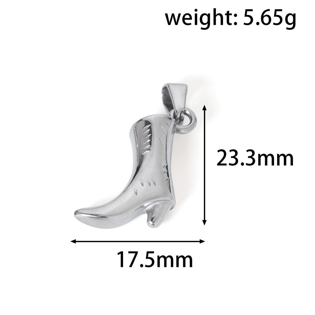 Jewelry 316L Stainless Steel 18K Gold Boots Pendants Women's Boots Shoe DIY Necklace Bracelet Bag Pendant Accessories