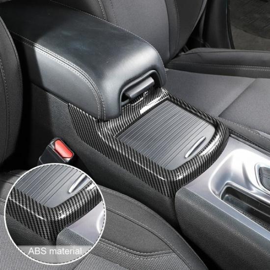 Central Cup Holder Frame Trim Decor Cover For Dodge Charger 2011-23 Carbon Fiber