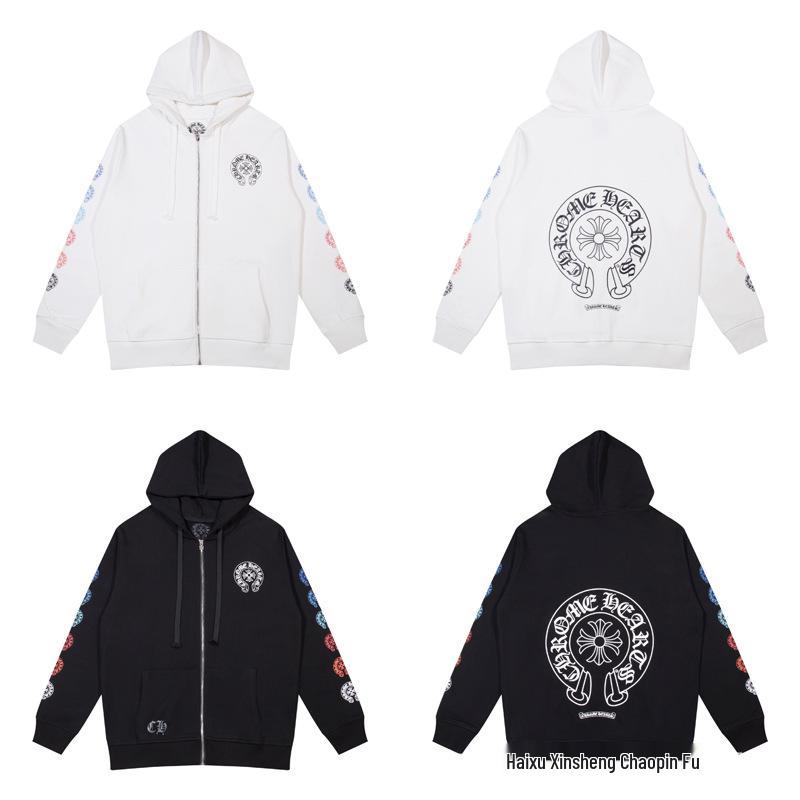 Chrome Heart Pure Cotton Terry Zip-Up Hoodie with Hood